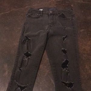 aeropostale black jeans with holes